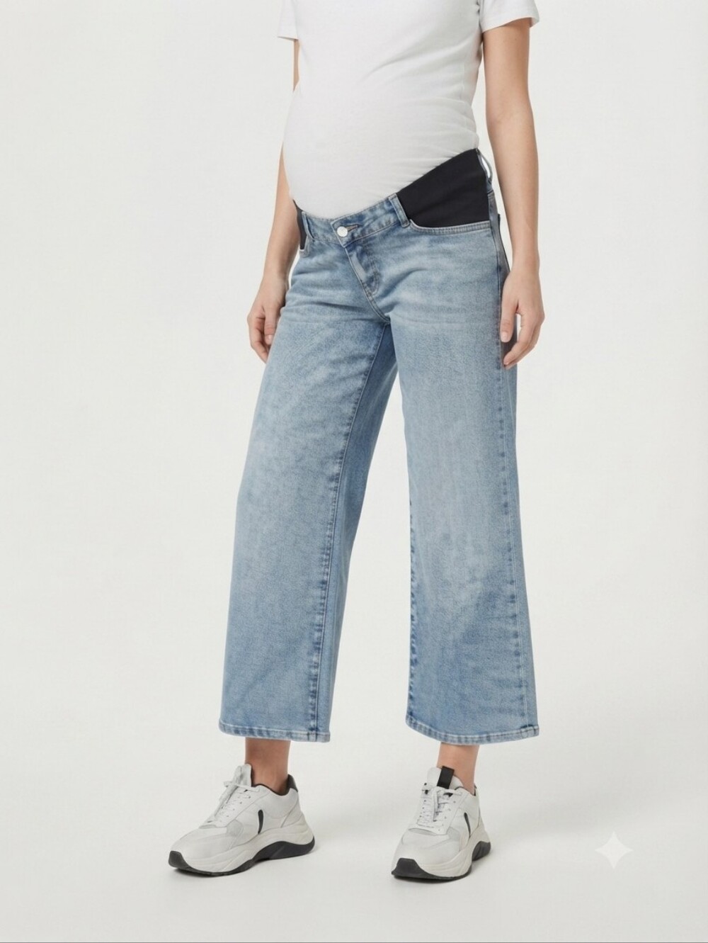 Maternity 90s Straight Wide-Leg Ankle Length Light Blue Jeans Size L